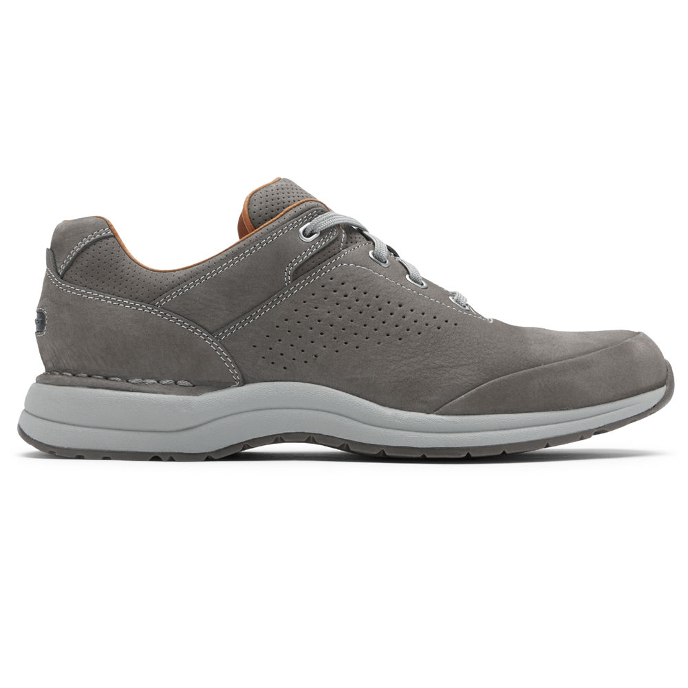 Tenis Rockport Homem Cinzentas Escuro - Edge Hill 2 Plain Toe - 80695OQUZ